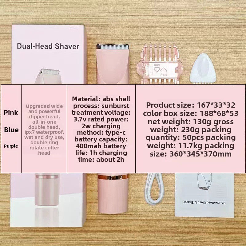 Double-Head USB Hair Removal Shaver