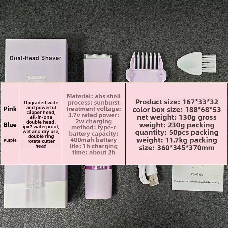Double-Head USB Hair Removal Shaver