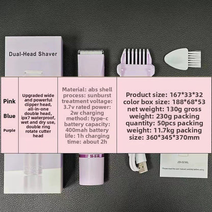 Double-Head USB Hair Removal Shaver